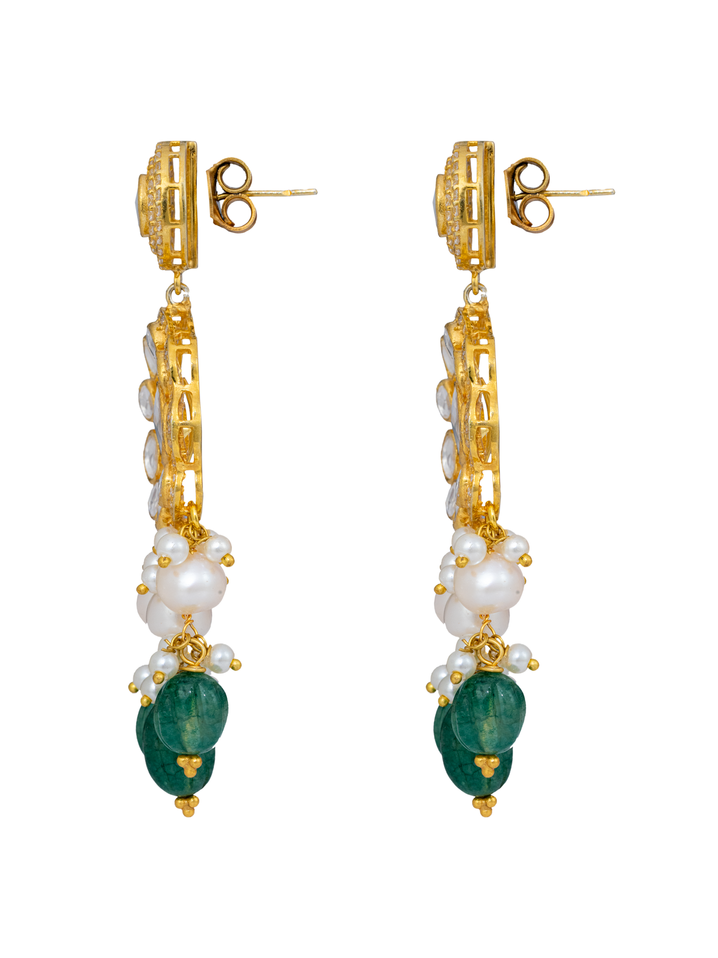 Silver Calendula Polki Earrings