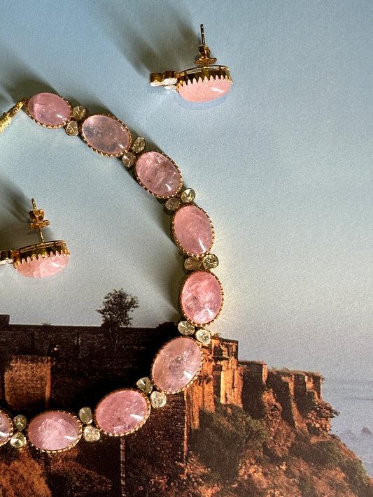 14kt Navya Morganite Necklace Set