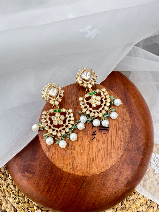 Sofi Polki Necklace with earrings