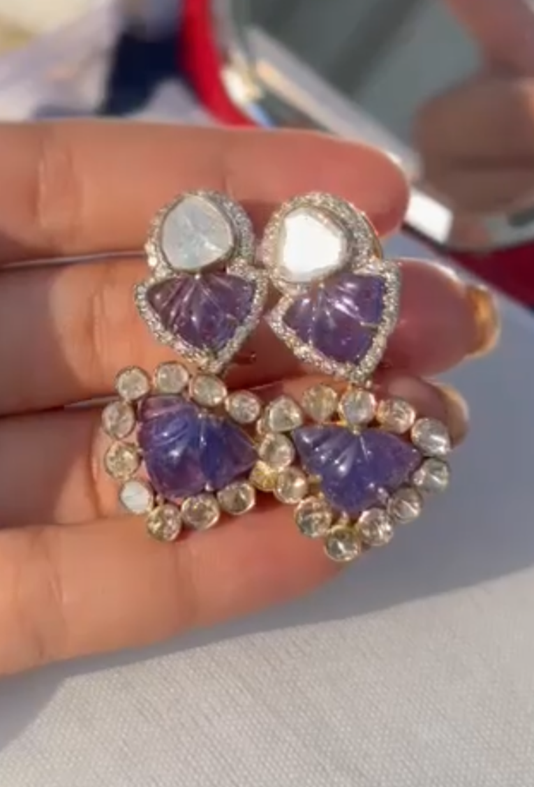 Tanzanite Danglers in 14kt Gold