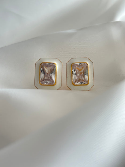 White Tone Alma Earrings