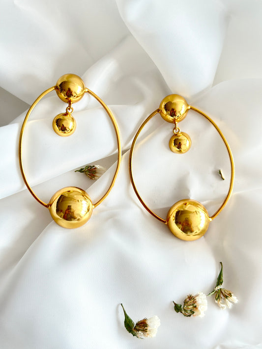Rosa Danglers in Gold Plating