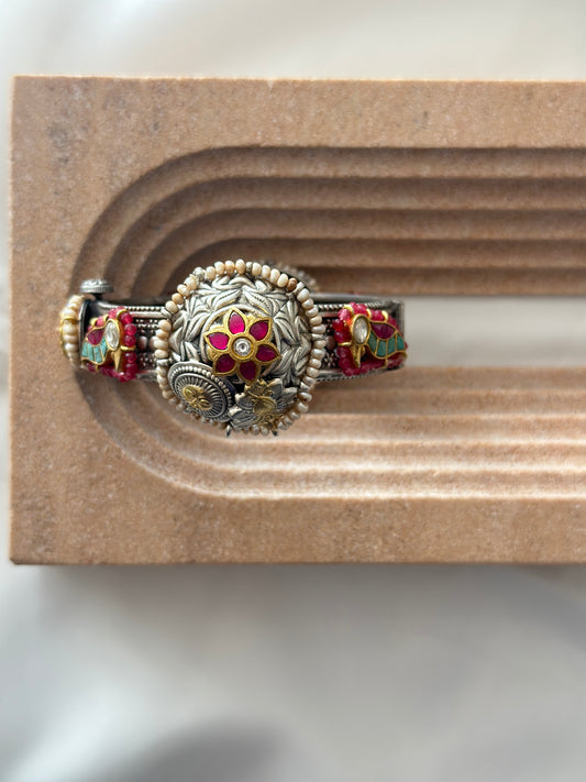 Silver Ahliya Fusion Bnagle