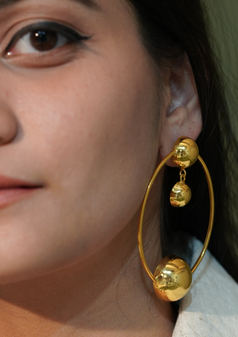 Rosa Danglers in Gold Plating