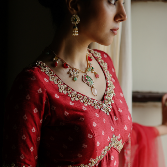 Silver Multi Stone Noora Necklace