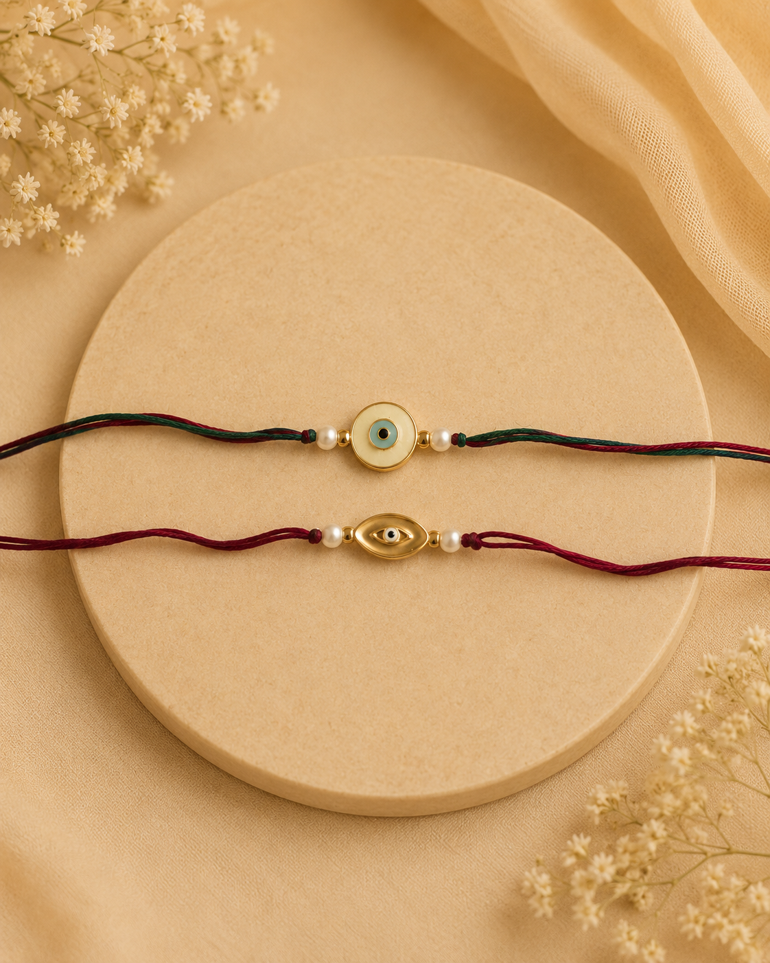 Assorted evil eye rakhi (set of 2)