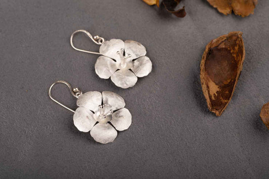 Silver Sunkissed Petal Earring