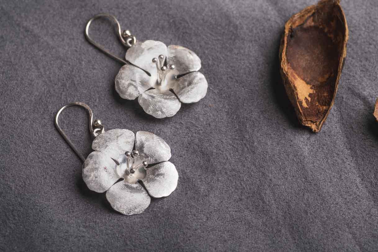 Silver Sunkissed Petal Earring