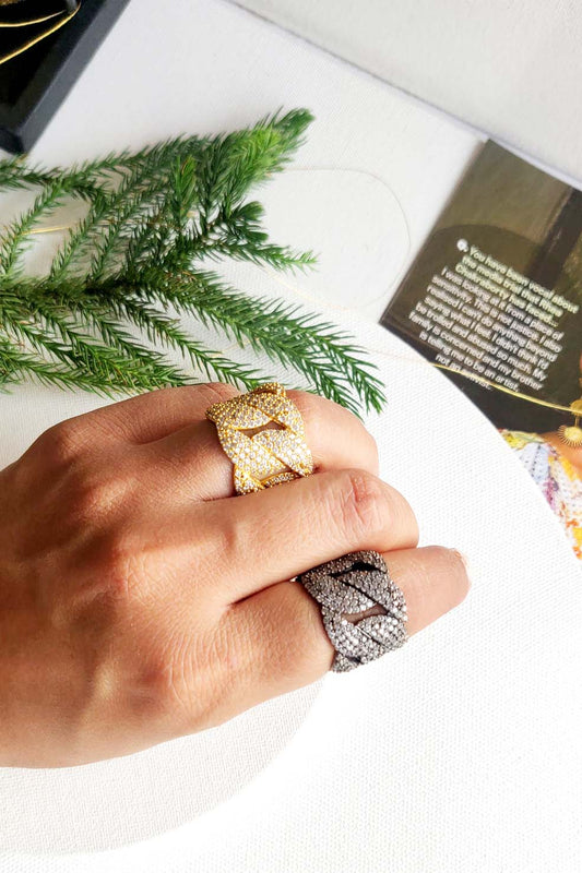 Silvernight Criss Cross Band Ring