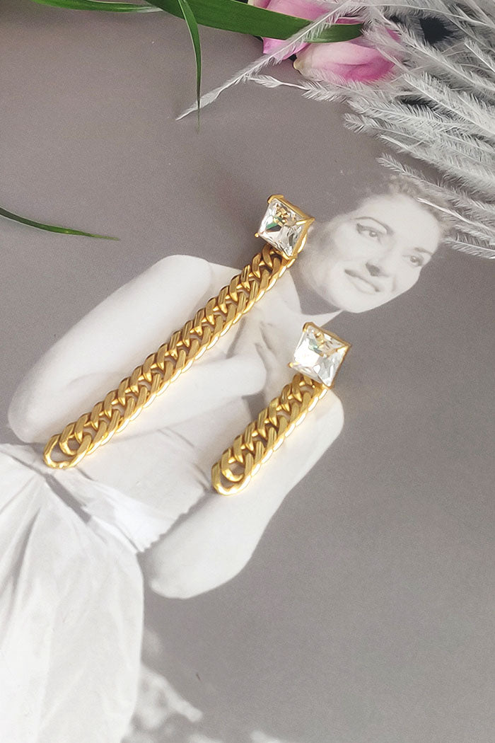 Gold Two Way Wear Asymmetrical Ear Chain