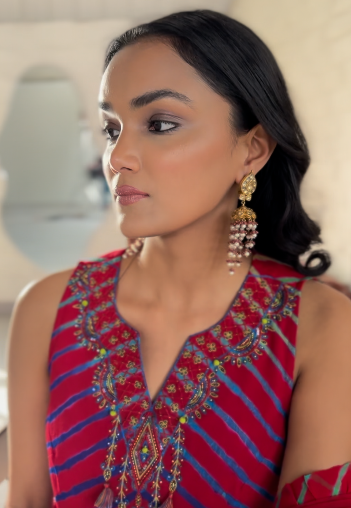 24kt and 18kt mix Gold Polki Jhumki