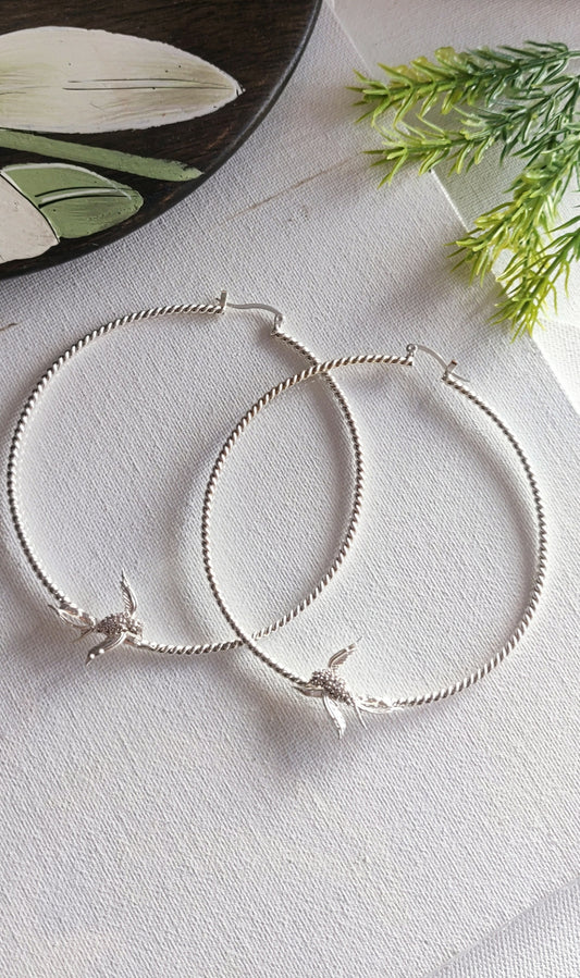 Holy Dove Earring in White Gold Tone