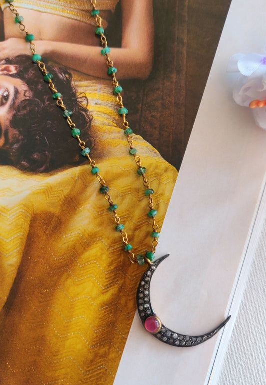 Silver Crescent Moon Necklace