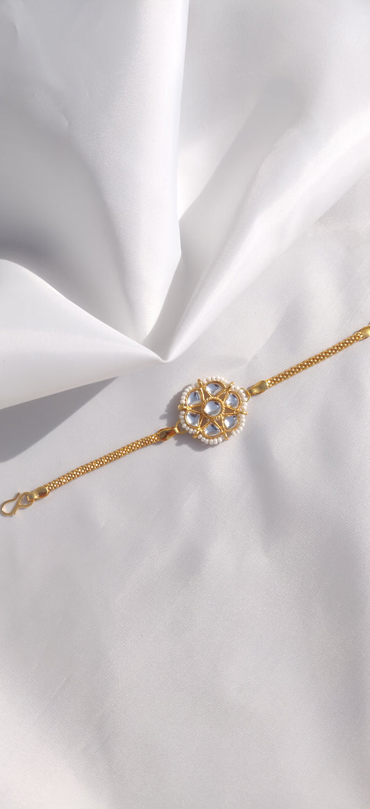 Flora Kundan Rakhi - set of 2