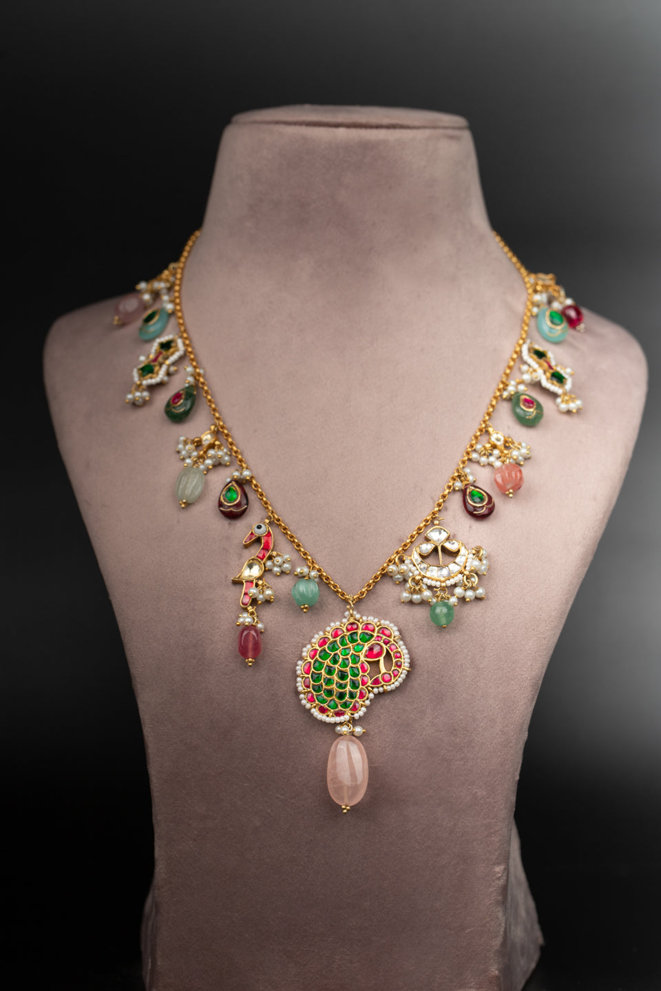 Silver Multi Stone Noora Necklace