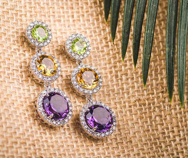 Silver Honeycreeper Earrings