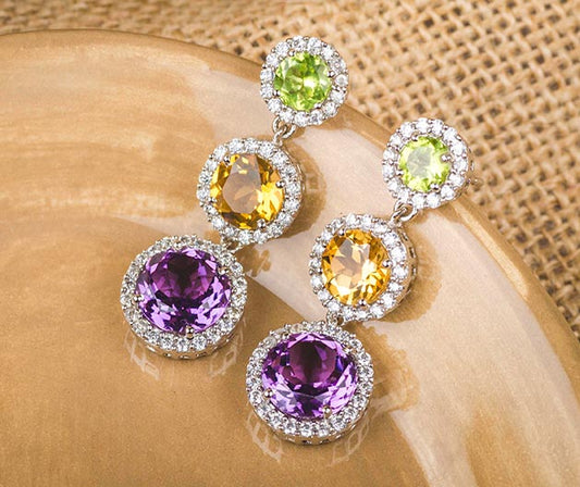 Silver Honeycreeper Earrings