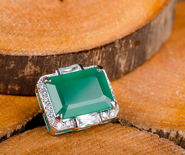 Silver Green Onyx Cufflink