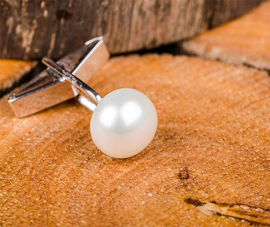 Silver Pearl Cufflink for HER
