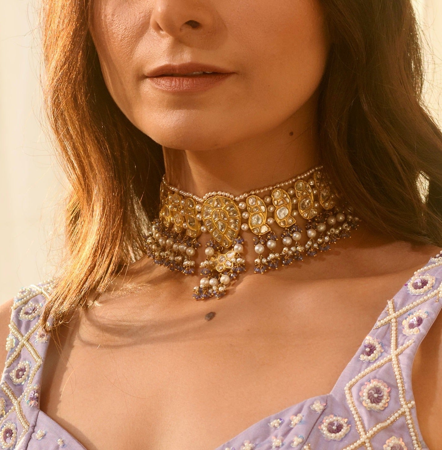 22kt Yellow Gold Polki Necklace