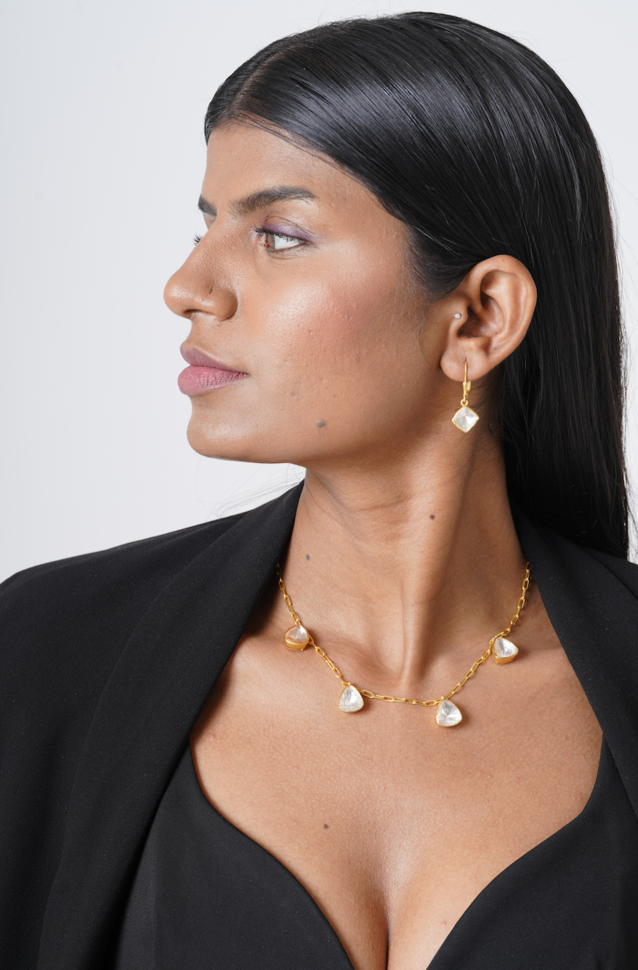 Silver Antika Polki Necklace