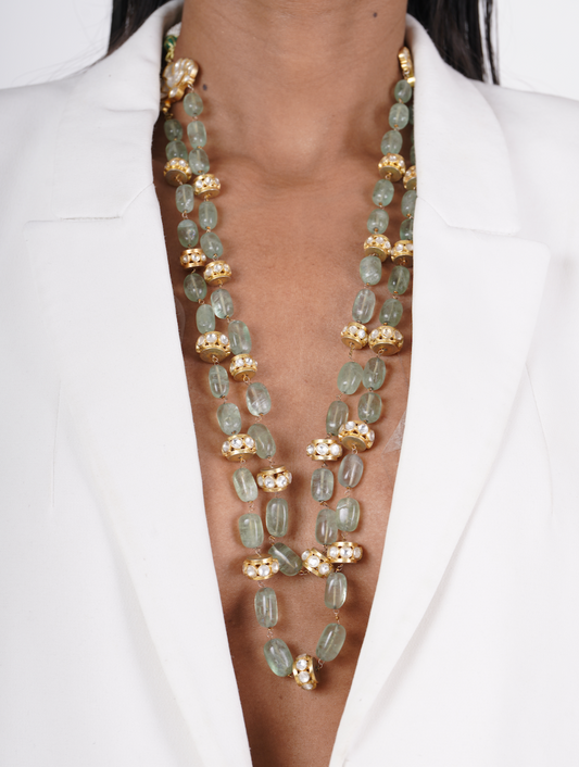 Silver Regalia Jade Necklace with Earrings