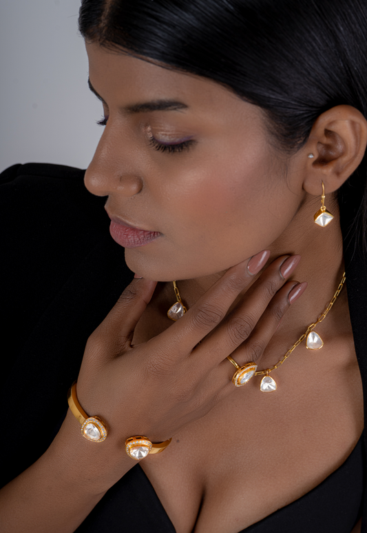 Silver Antika Polki Necklace