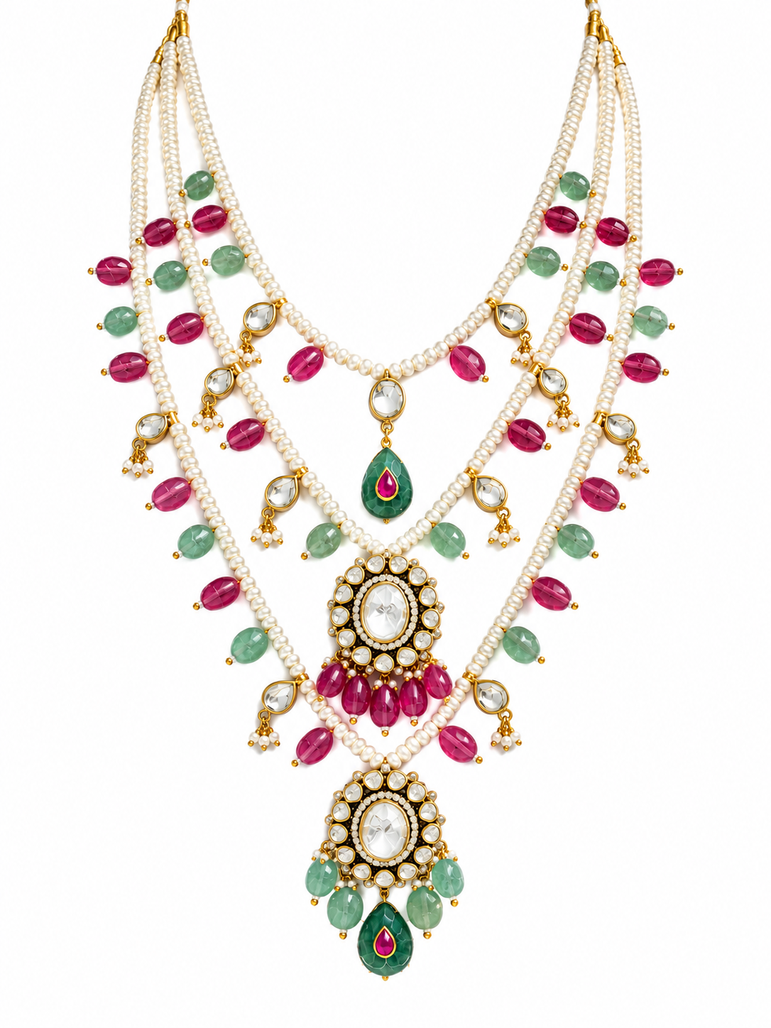 Multi stone Polki Rani Haar