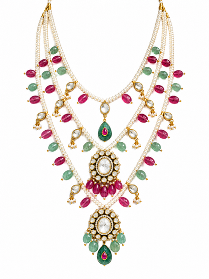 Multi stone Polki Rani Haar