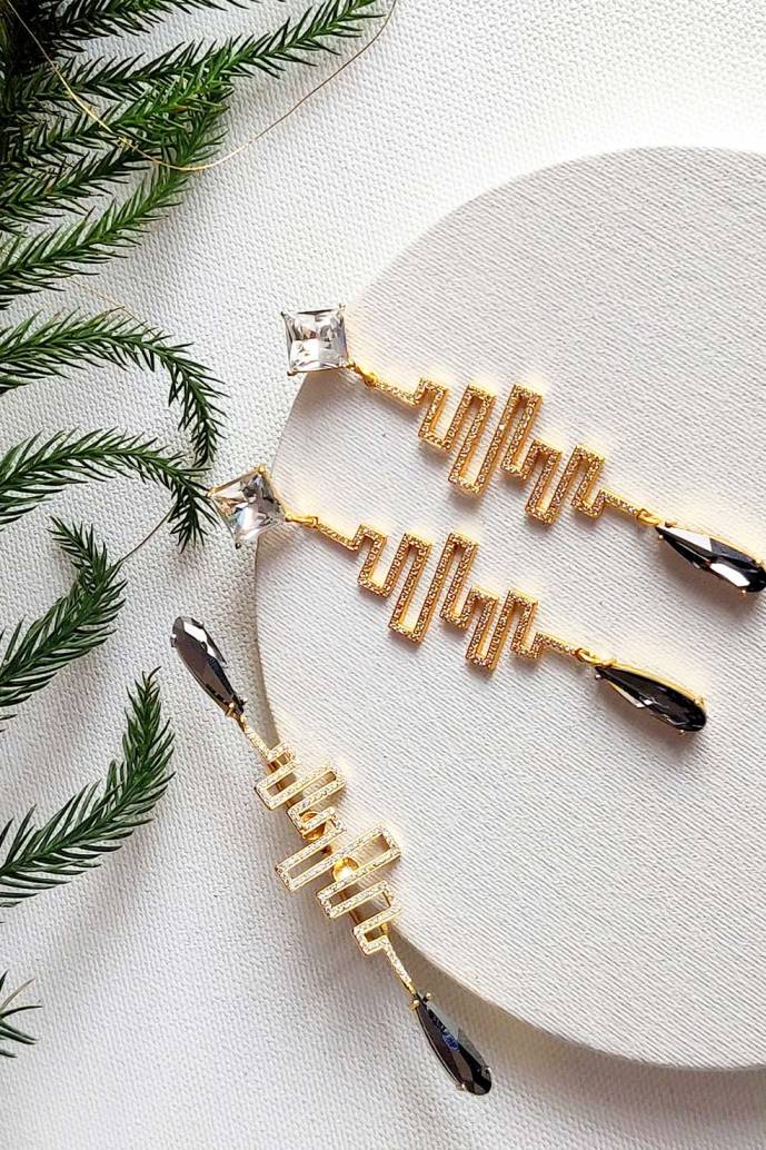 Crystal Silvernight Noir Earrings