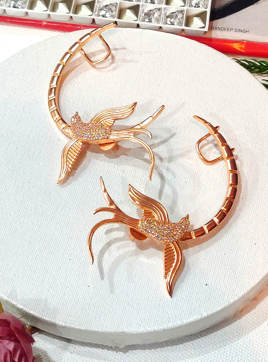 Rosegold Tone Holy Dove Earcuff