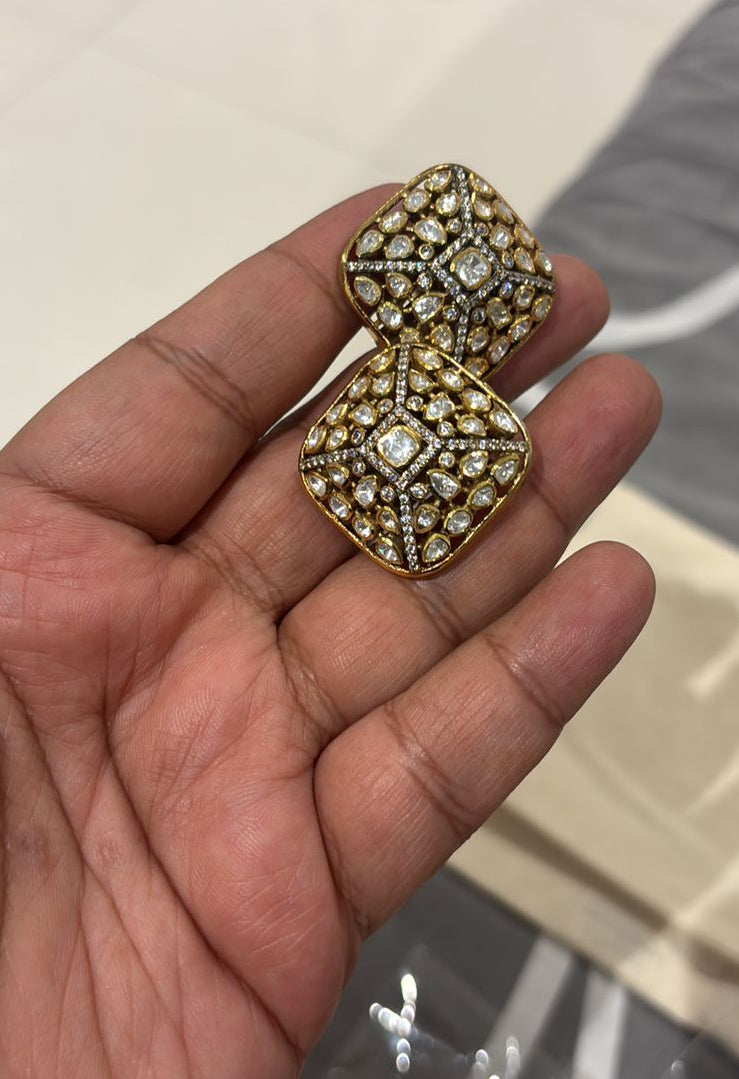 Silver Combustion style earring