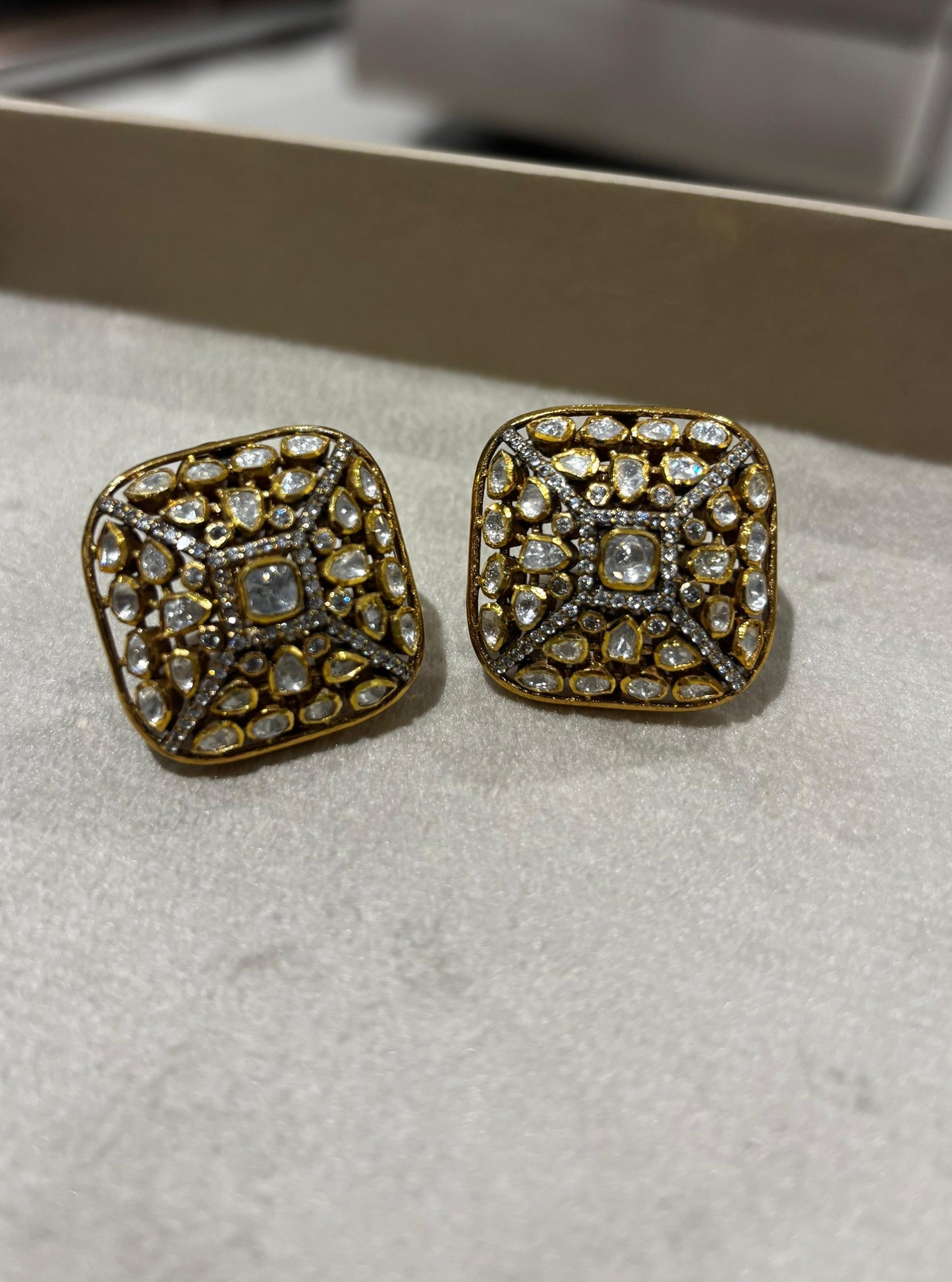 Silver Combustion style earring