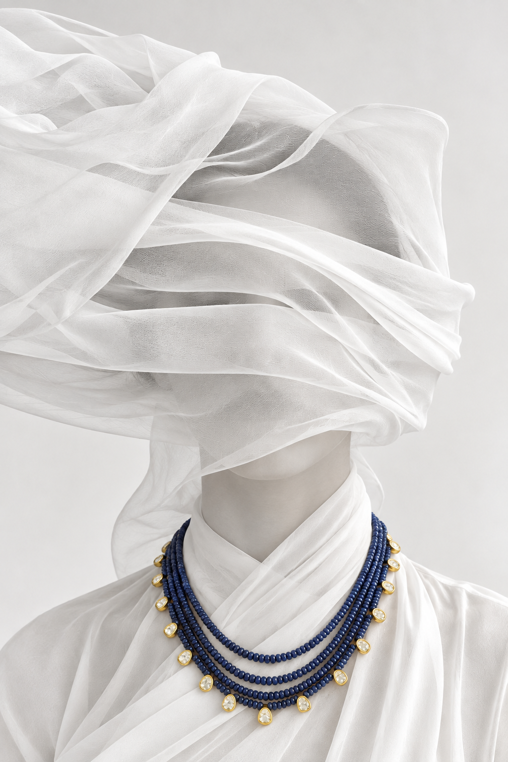 Iolite-blue Polki necklace
