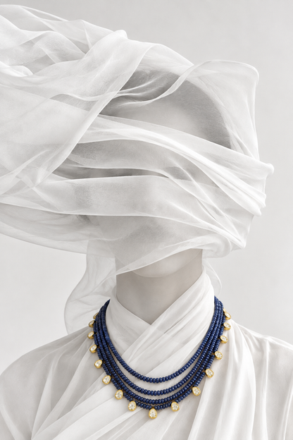 Iolite-blue Polki necklace