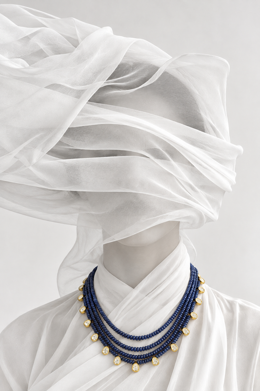 Iolite-blue Polki necklace