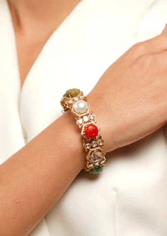 Silver Navratan Bangle