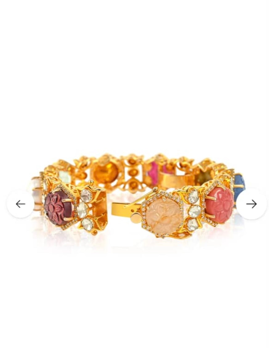 Silver Navratan Bangle