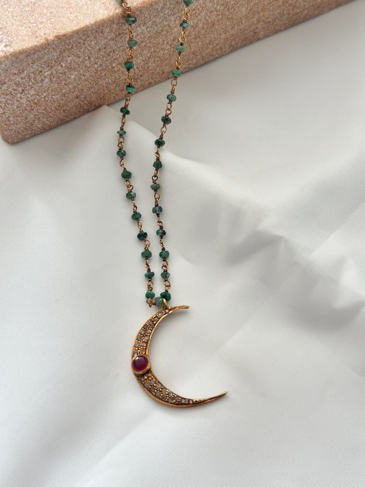 Silver Crescent Moon Necklace