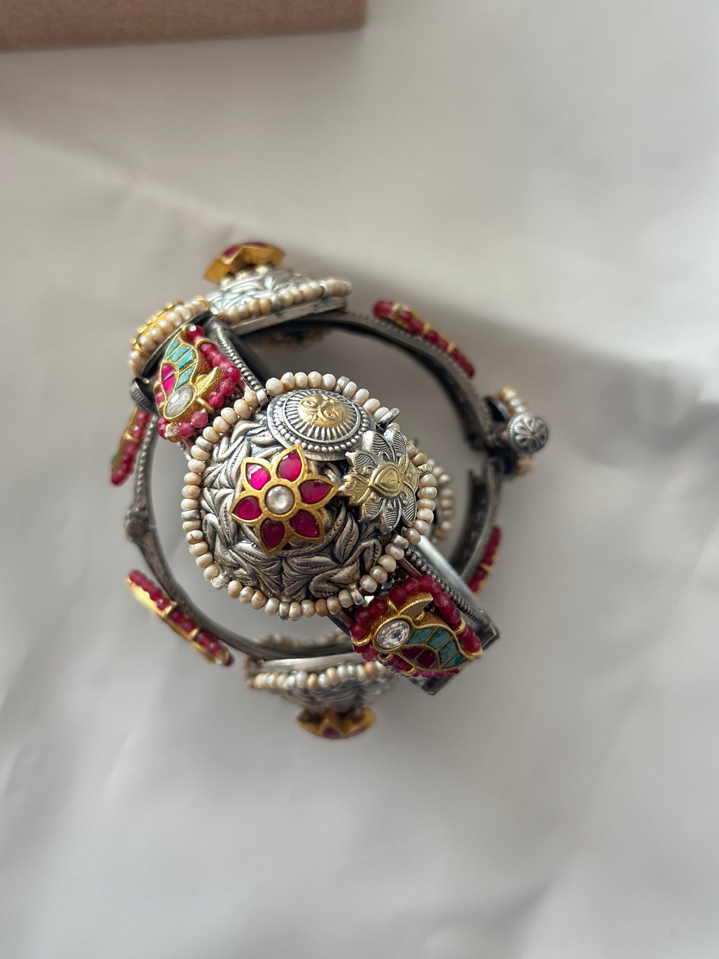 Silver Ahliya Fusion Bnagle