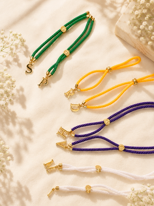 Initials Rakhi in adjustable thread