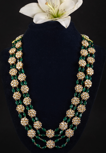 Emerald Tone Murraya Polki Necklace