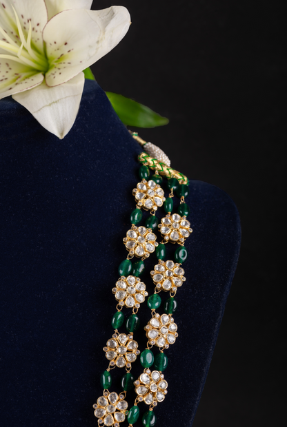 Emerald Tone Murraya Polki Necklace