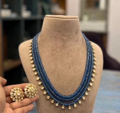 Iolite-blue Polki necklace