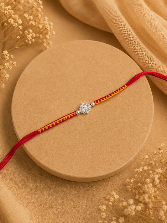Silver Motif Rakhi
