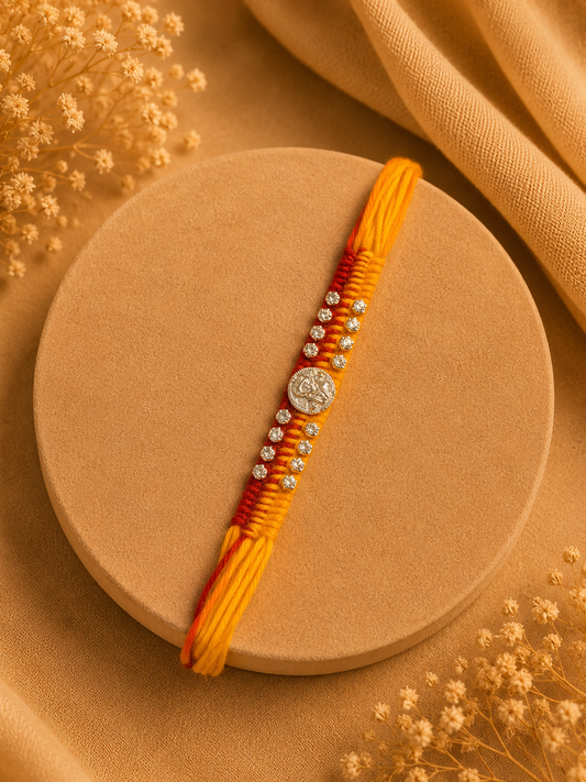 Silver ganesha rakhi