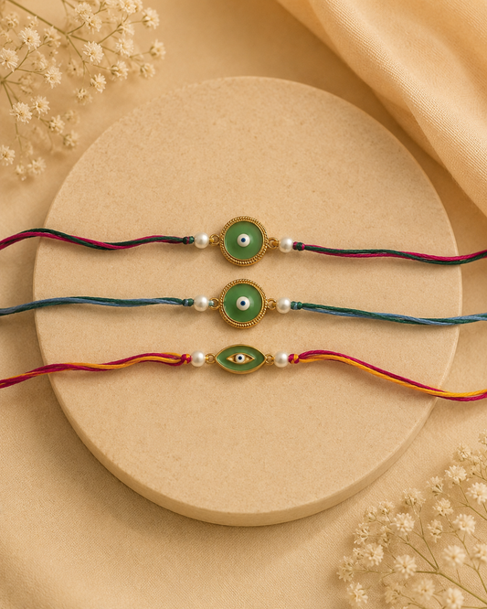 Assorted evil eye rakhi (set of 3)