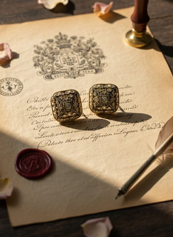 Silver Combustion style earring