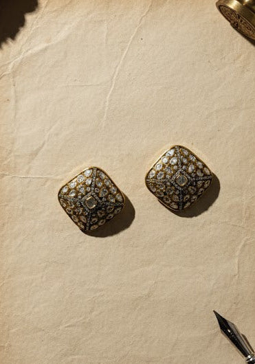 Silver Combustion style earring