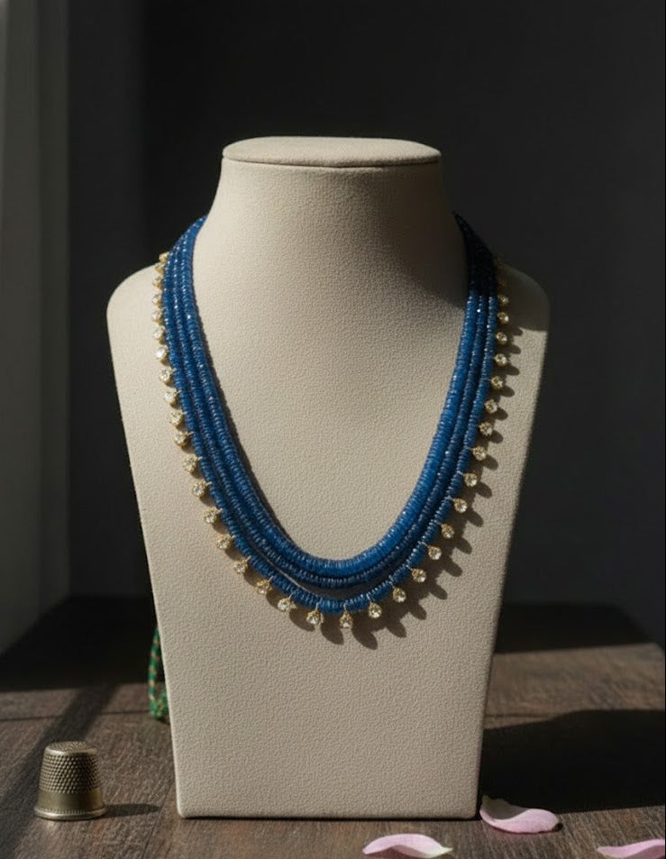 Iolite-blue Polki necklace